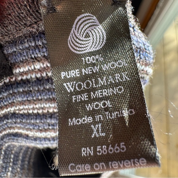 Men’s XL Segreto Italy Sweater Blues, Browns & Grays 100% Pure New Wool Merino - Picture 7 of 8